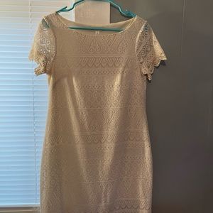 White Lace T-shirt Dress